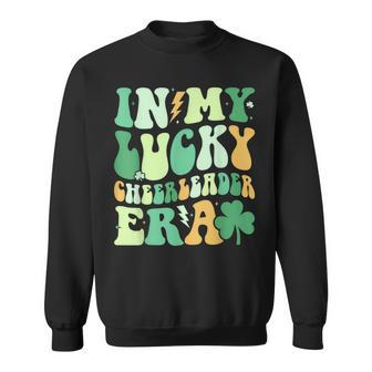Groovy In My Lucky Cheerleader Era St Patrick's Day Clover Sweatshirt | Mazezy