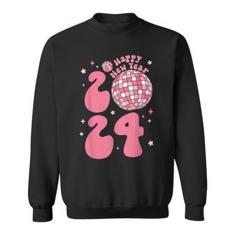 Groovy Pink Happy New Year 2024 Disco Nye New Years Eve Sweatshirt | Mazezy