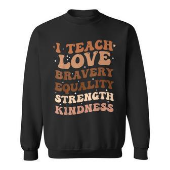 Groovy I Teach Black History Month Melanin African Teacher Sweatshirt - Monsterry AU