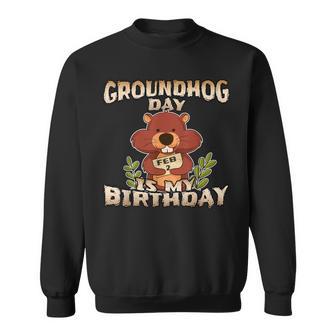 Groundhog Day Is My Birthday T Born On Groundhog Day Sweatshirt - Monsterry