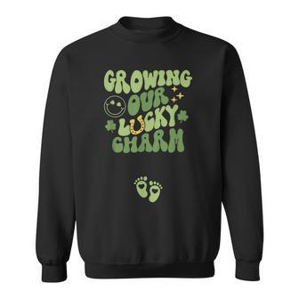 Growing Our Lucky Charm St Patrick's Day Pregnancy Maternity Sweatshirt - Seseable