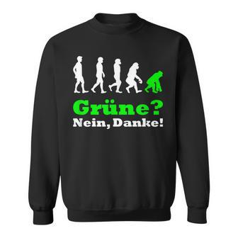 Grüne Nein Danke German Black Sweatshirt - Seseable