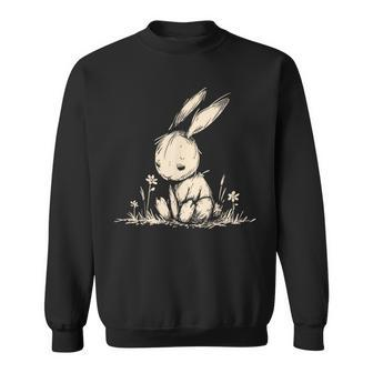 Grunge Bunny Rabbit Cute Goth Alt Losercore Sad Aesthetic Sweatshirt - Seseable