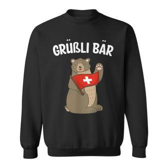 Grüßli Bear  Swiss Grüezi Grizzly Bear Sweatshirt - Seseable