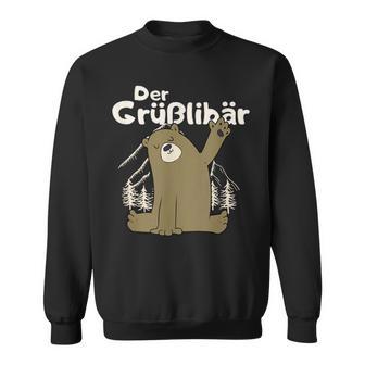 Grüßlibär Cute Bear Waving S Sweatshirt - Geschenkecke