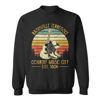 Guitar Guitarist Nashville Tennessee Country Music City Sweatshirt - Seseable