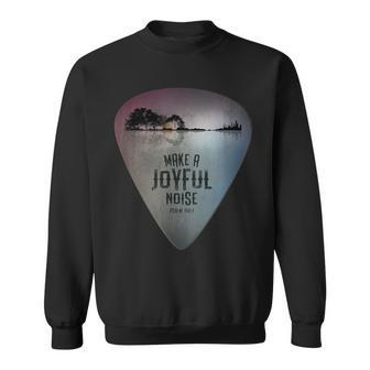 Guitar Lake Reflections Make A Joyful Noise Bible Verse Sweatshirt - Seseable