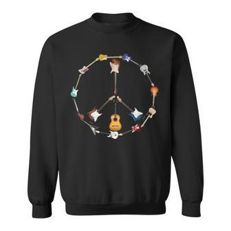 Guitar Peace Symbol Sweatshirt | Mazezy