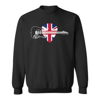 Guitar Pick Union Jack Flag Guitarist Vintage Sweatshirt - Monsterry UK