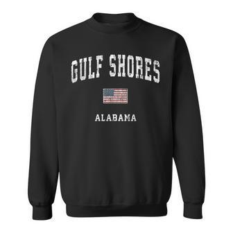 Gulf Shores Alabama Al Vintage American Flag Sports Sweatshirt - Monsterry DE