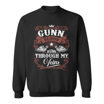 Gunn Blood Runs Through My Veins Vintage Family Name Sweatshirt - Seseable