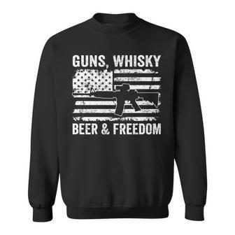 Guns Whisky Beer And Freedom Usa Pro Gun Drinking Sweatshirt - Monsterry AU