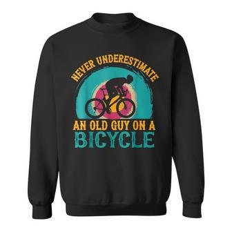 Guy On A Bicycle Grandpa Cycling Sweatshirt - Seseable