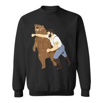 Guy Punching Bear Sweatshirt | Mazezy