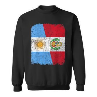 Half Argentinian Half Peruvian Flag Heritage Pride Roots Sweatshirt | Mazezy