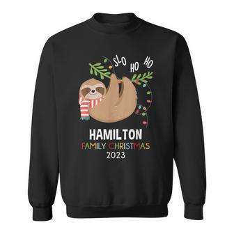 Hamilton Family Name Hamilton Family Christmas Sweatshirt - Seseable