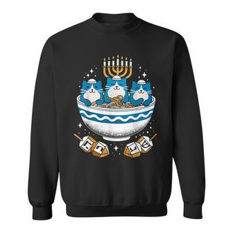Hanukkah Jewish Cat Ramen Pajamas Hanukkah Pjs Sweatshirt - Thegiftio UK