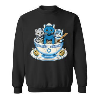 Hanukkah Jewish Cats Ramen Pajamas Chanukah Hanukkah Pjs Sweatshirt | Mazezy CA