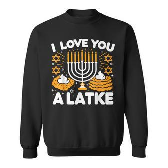 Hanukkah I Love You A Latke Pajamas Chanukah Hanukkah Pjs Sweatshirt - Seseable
