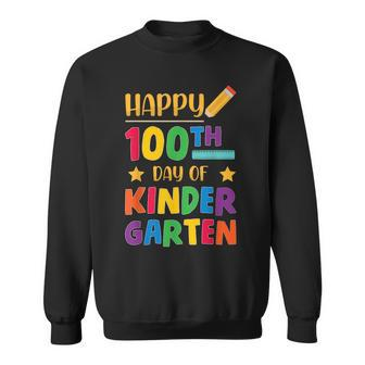 Happy 100Th Day Of Kindergarten Cute School Student Sweatshirt - Monsterry