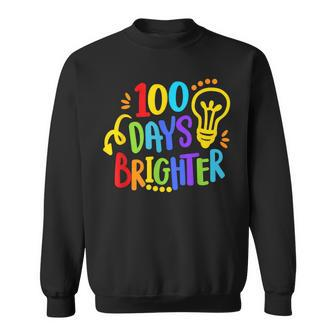 Happy 100Th Day Of School 100 Days Brighter Girls Teacher Sweatshirt | Mazezy