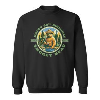 Happy 80Th Birthday Smokey Bear 1944-2024 Retro Cupcake Sweatshirt - Monsterry CA