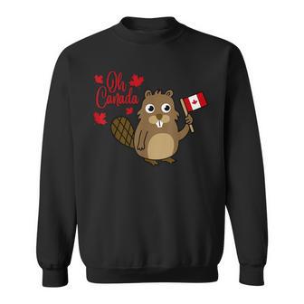 Happy Canada Day Canadian Groundhog Flag Sweatshirt - Monsterry