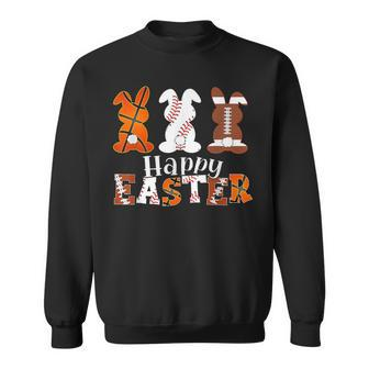 Happy Easter Baseball Football Basketball Bunny Rabbit Boys Sweatshirt | Mazezy DE