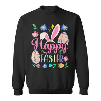 Happy Easter Bunny Spring Easter Egg Easter For Women Sweatshirt | Mazezy