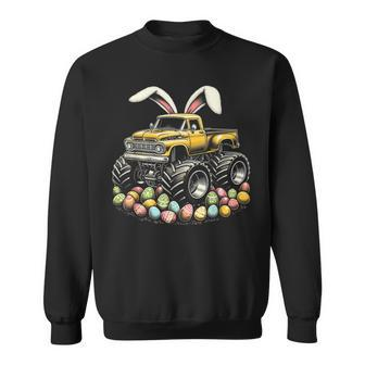 Happy Easter Monster Truck Easter Bunny Costume And Egg Boys Sweatshirt - Monsterry AU