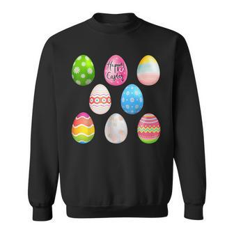 Happy Easter Sunday Fun Decorated Bunny Egg s Sweatshirt | Mazezy