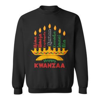 Happy Kwanzaa Kinara Seven Candles Principles Of Kwanzaa Sweatshirt - Seseable