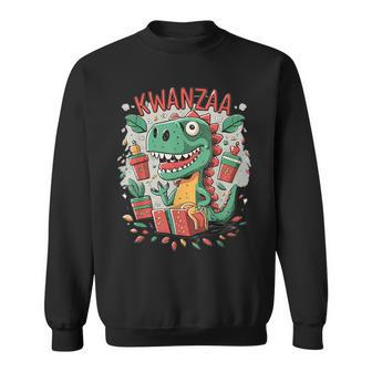 Happy Kwanzaa T Rex Dinosaur Kwanzaa Sweatshirt - Seseable