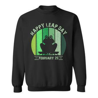 Happy Leap Day February 29 Leap Year Hoppy Frog Vintage Sweatshirt | Mazezy