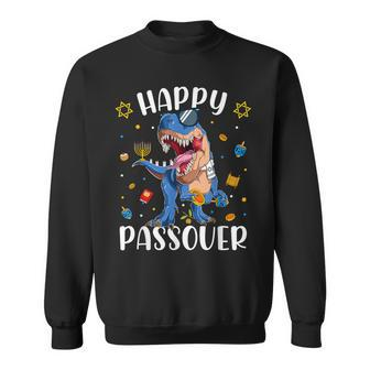Happy Passover Dinosaur Jewish Kid Passover 2023 Toddler Boy Sweatshirt - Monsterry