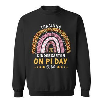 Happy Pi Day Kindergarten Math Teachers Leopard Rainbow Sweatshirt - Monsterry AU