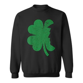 Happy St Patrick's Day Clover Leaf Trump Distressed Sweatshirt - Seseable