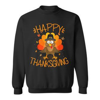 Happy Thanksgiving Turkey Happy Family Dinner Turkey Day Sweatshirt - Seseable