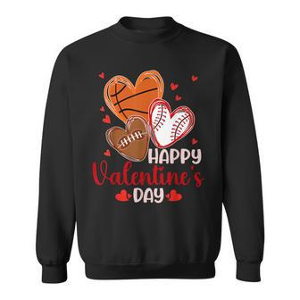 Happy Valentines Day Basketball Baseball Football Boys Mens Sweatshirt | Mazezy