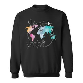 I Haven't Been Everywhere But It's On My List Map Airplane Sweatshirt - Monsterry DE