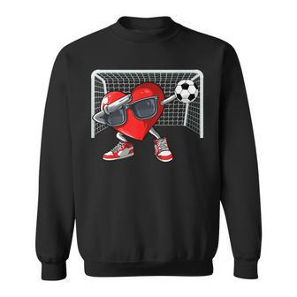 Heart Dab Valentines Day Soccer Player Lover For Boys Sweatshirt | Mazezy AU