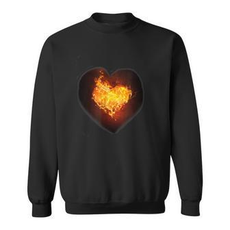 Heart On Fire Flames Heart Sweatshirt - Monsterry DE
