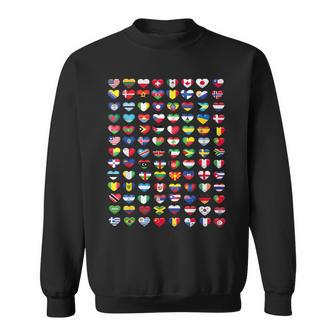 Heart Flags Of The Countries Of The World Flag International Sweatshirt - Monsterry