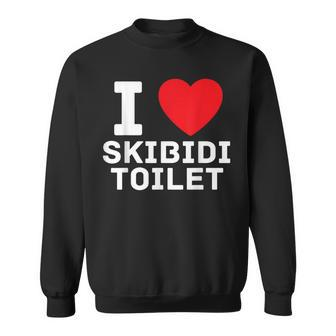 I Heart Skibidi Toilet I Love Skibidi Toilet Sweatshirt - Seseable