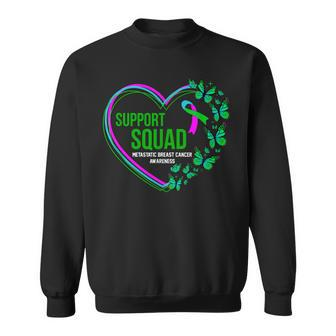 Heart Support Squad Ribbon Metastatic Breast Cancer Sweatshirt - Monsterry