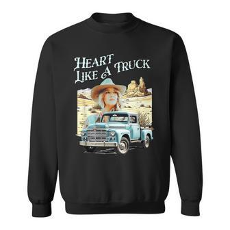 Heart Like A Truck Retro Wildflowers And Wild Horses Vintage Sweatshirt | Mazezy