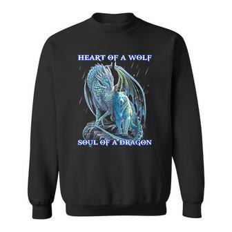 Heart Of Wolf Soul Of A Dragon Sweatshirt - Thegiftio UK