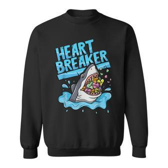Heartbreaker Shark Eating Hearts Valentine's Day Sweatshirt - Monsterry