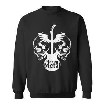 Heavy Metal Flying Guitars With Skulls Rock Sweatshirt - Monsterry