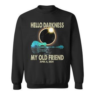 Hello Darkness My Friend Solar Eclipse 2024 April 8 T- Sweatshirt | Mazezy